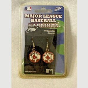 1 pair MLB Dangle Charm Hook Earrings NEW Licensed Team color Boston Red Sox